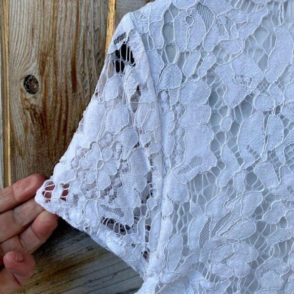 Boohoo dress short sleeve below knee lace size 8 - Picture 3 of 8